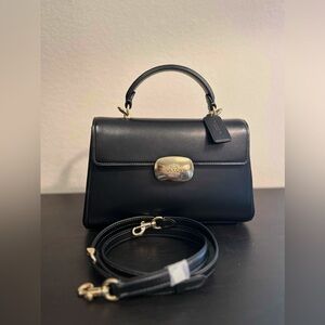 Eliza Top Handle in Black w/ Gold Hardware